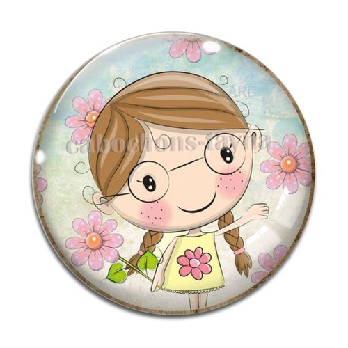 Cabochon petite fille, résine ou verre différente taille