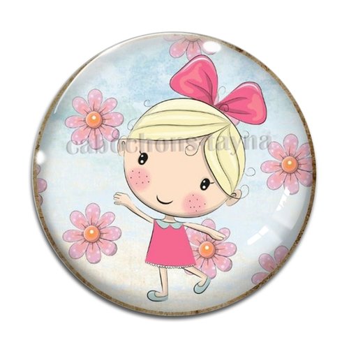 Cabochon petite fille, résine ou verre différente taille