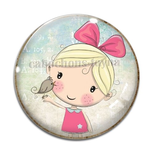 Cabochon petite fille, résine ou verre différente taille