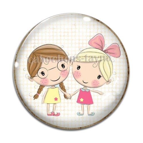 Cabochon petite fille, résine ou verre différente taille
