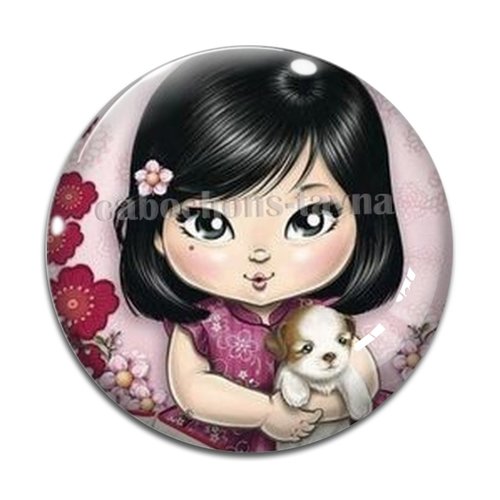 Cabochon petite fille, résine ou verre différente taille