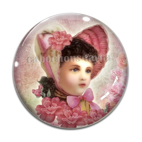 Cabochon petite fille, résine ou verre différente taille