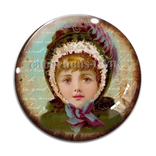 Cabochon petite fille, résine ou verre différente taille
