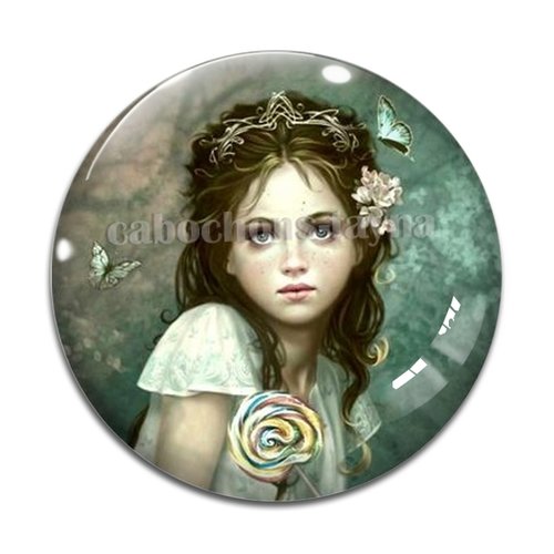 Cabochon petite fille, résine ou verre différente taille