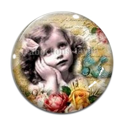 Cabochon petite fille, résine ou verre différente taille