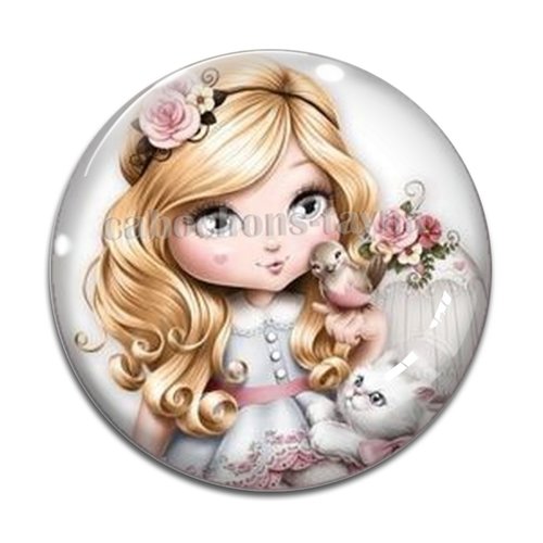 Cabochon petite fille, résine ou verre différente taille