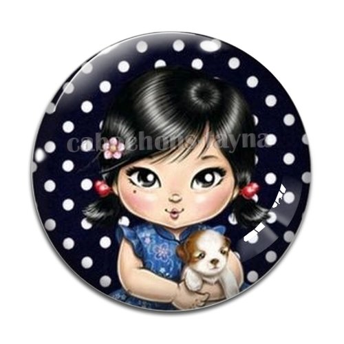 Cabochon petite fille, résine ou verre différente taille