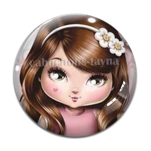 Cabochon petite fille, résine ou verre différente taille