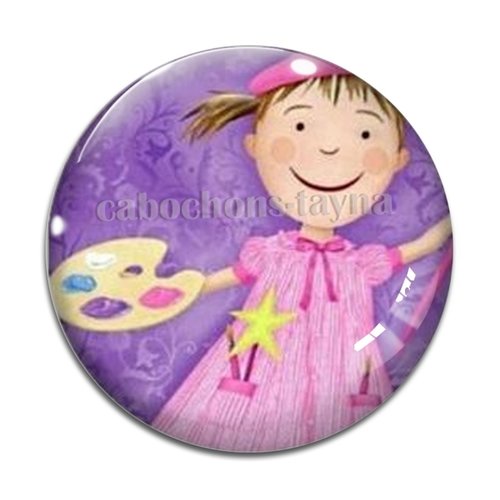 Cabochon petite fille, résine ou verre différente taille