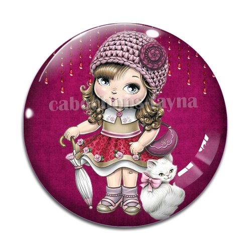 Cabochon petite fille, résine ou verre différente taille