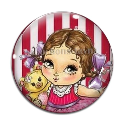 Cabochon petite fille, résine ou verre différente taille