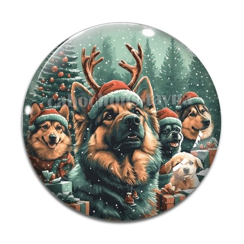 Cabochon chien de noel , cabochon résine, verre rond différente taille