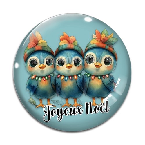 Cabochon pingouin joyeux noel , cabochon résine, verre rond différente taille