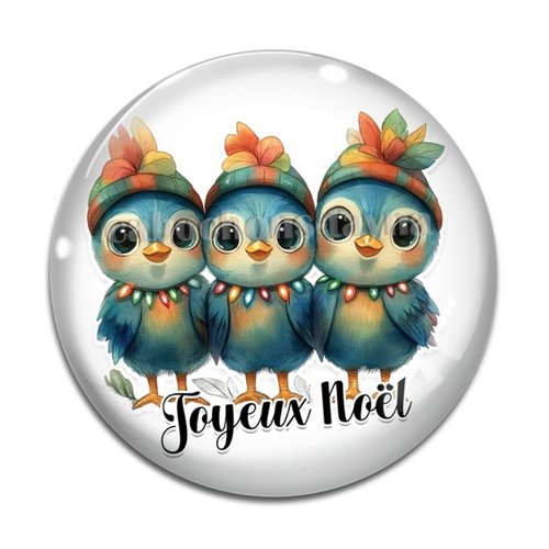 Cabochon pingouin joyeux noel , cabochon résine, verre rond différente taille