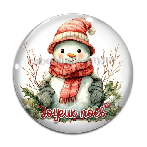 Cabochon joyeux noël bonhomme des neiges, résine ou en verre différente taille