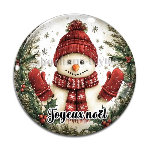 Cabochon joyeux noël bonhomme des neiges, résine ou en verre différente taille