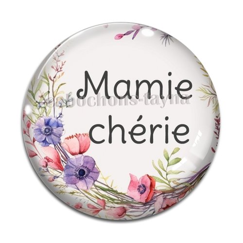 Cabochon mamie chérie, cabochon résine ou verre rond différente taille