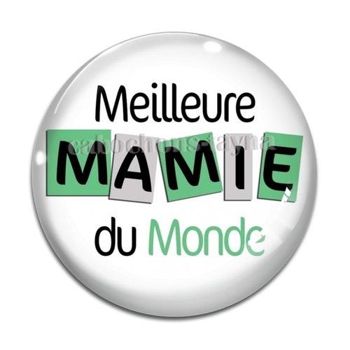 Cabochon meilleure mamie, cabochon résine ou verre rond différente taille