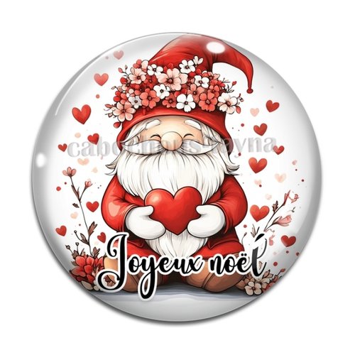 Cabochon pére noël joyeux noel, cabochon résine, verre rond différente taille