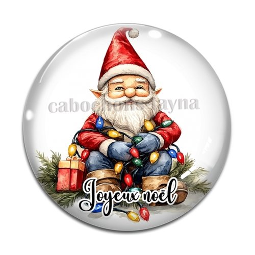 Cabochon pére noël joyeux noel, cabochon résine, verre rond différente taille