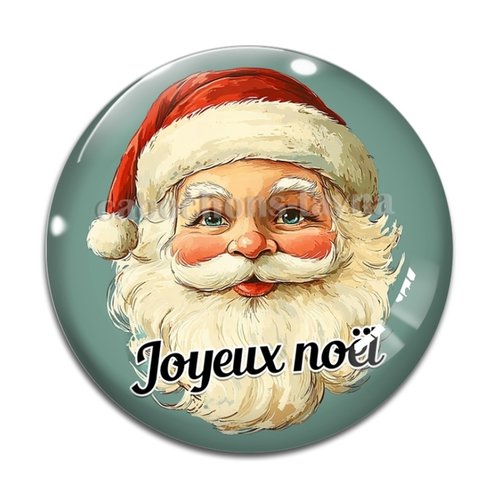 Cabochon pére noël joyeux noel, cabochon résine, verre rond différente taille
