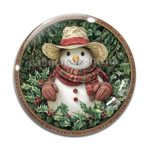 Cabochon joyeux noël bonhomme des neiges, résine ou en verre différente taille