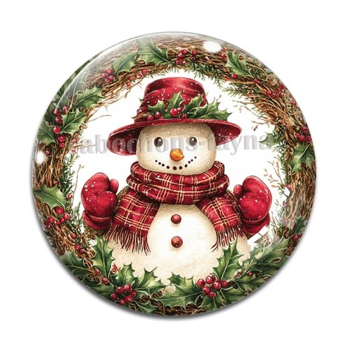Cabochon joyeux noël bonhomme des neiges, résine ou en verre différente taille