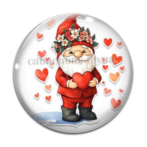 Cabochon père noel, résine ou en verre différente taille
