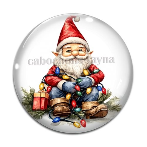 Cabochon père noel, résine ou en verre différente taille