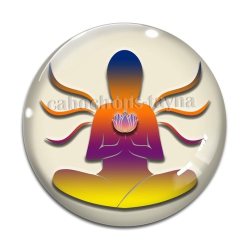 Cabochon bouddha méditation, résine ou en verre différente taille