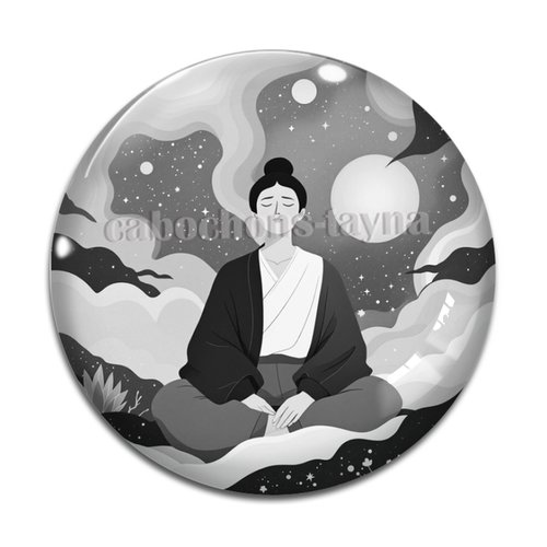 Cabochon méditation yoga, résine ou en verre différente taille