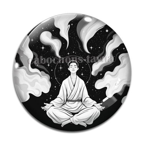 Cabochon méditation yoga, résine ou en verre différente taille