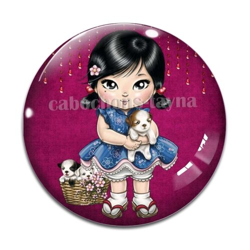 Cabochon petite fille, résine ou verre différente taille