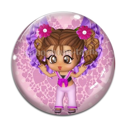 Cabochon petite fille, résine ou verre différente taille