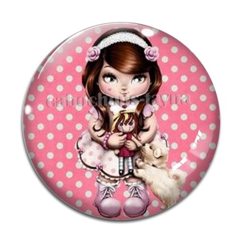 Cabochon petite fille, résine ou verre différente taille
