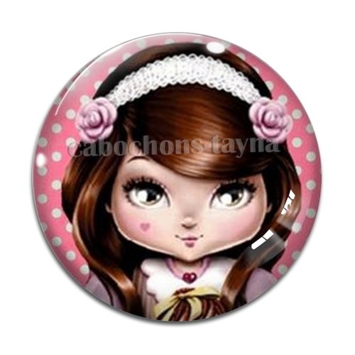 Cabochon petite fille, résine ou verre différente taille
