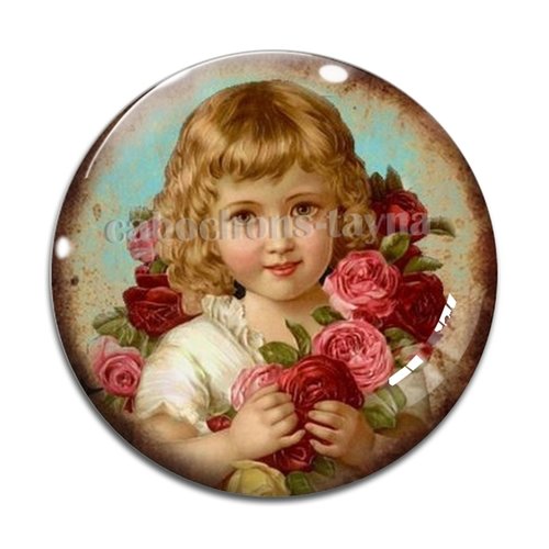 Cabochon petite fille, résine ou verre différente taille