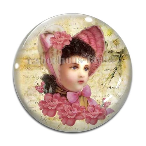 Cabochon petite fille, résine ou verre différente taille