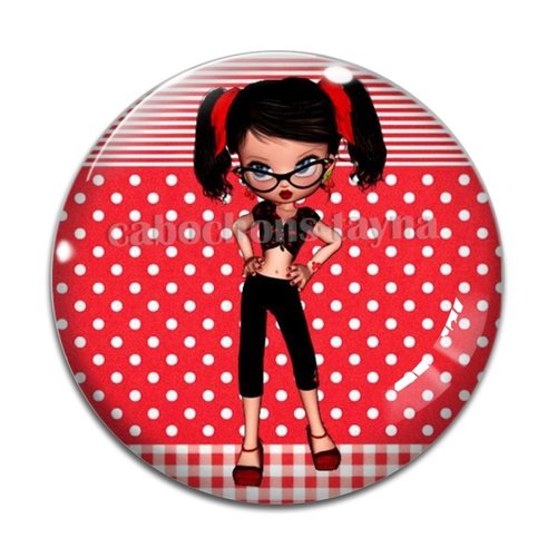 Cabochon fille, résine ou verre différente taille