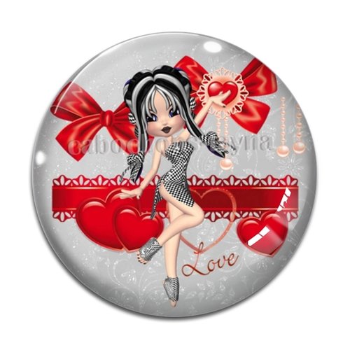 Cabochon fille, résine ou verre différente taille