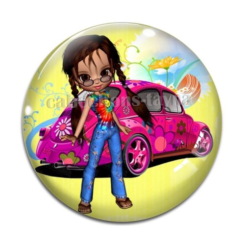 Cabochon fille, résine ou verre différente taille