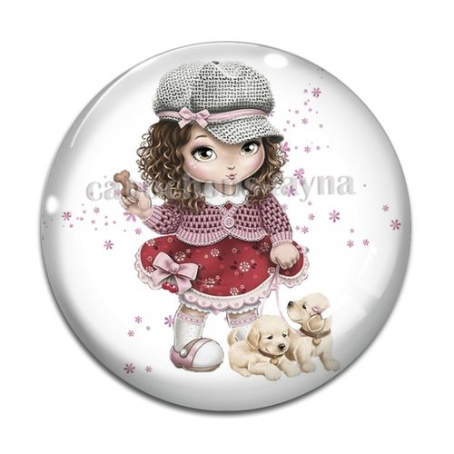 Cabochon petite fille, résine ou verre différente taille