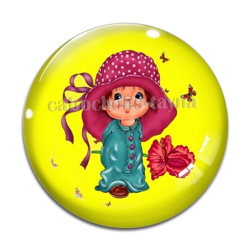 Cabochon petite fille, résine ou verre différente taille