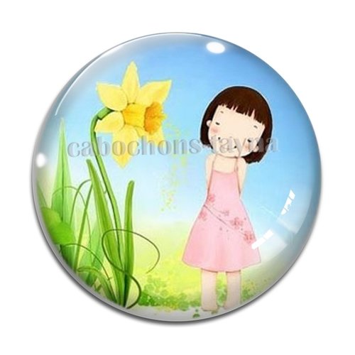 Cabochon petite fille, résine ou verre différente taille