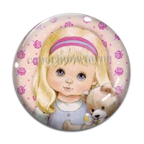 Cabochon petite fille, résine ou verre différente taille