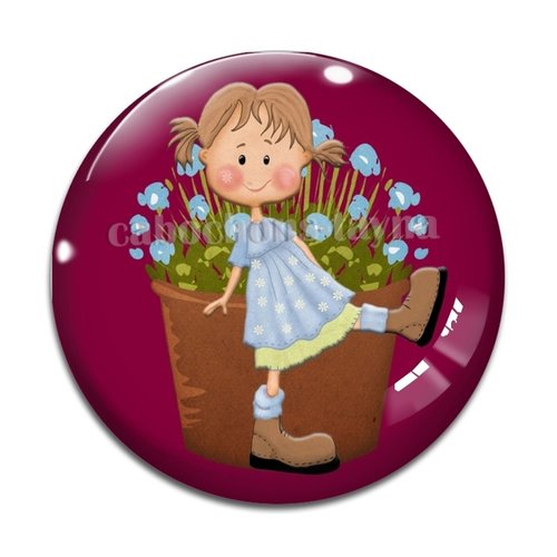 Cabochon petite fille, résine ou verre différente taille