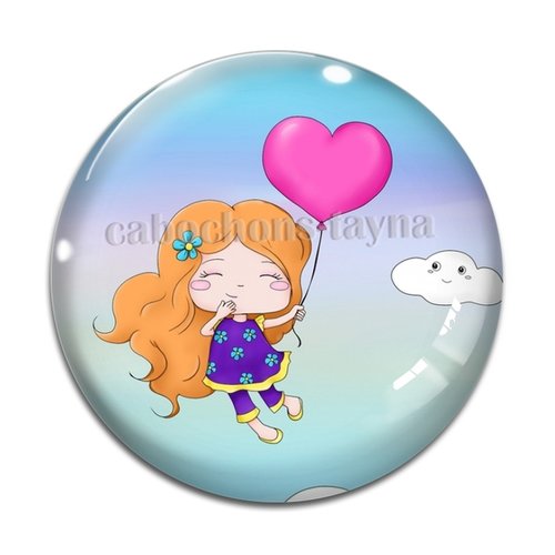 Cabochon petite fille, résine ou verre différente taille