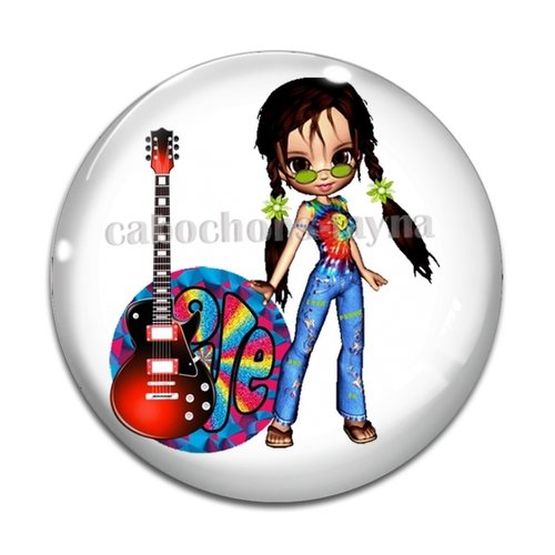 Cabochon fille, résine ou verre différente taille