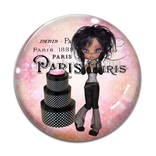 Cabochon fille, résine ou verre différente taille