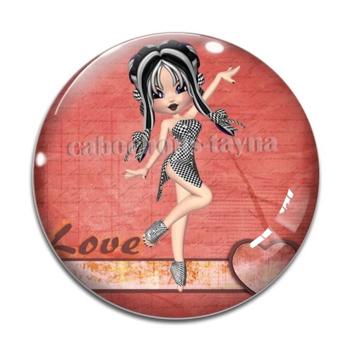 Cabochon fille, résine ou verre différente taille